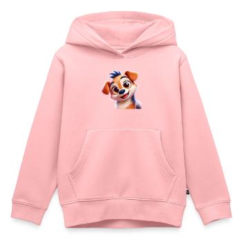 Pixar-Style Cartoon Dog - Kinder Premium Organic Hoodie - Rosa - Vorne - AI Model Kid Female (0cm)