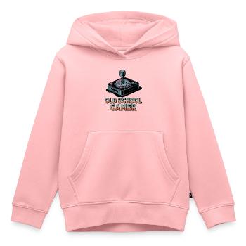 Old School Gamer – Joystick rétro - Sweat Premium à capuche enfant bio - rose - Devant - AI Model Kid Female (0cm)