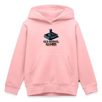 Old School Gamer – Joystick rétro - Sweat Premium à capuche enfant bio - rose - Devant - AI Model Kid Female (0cm)