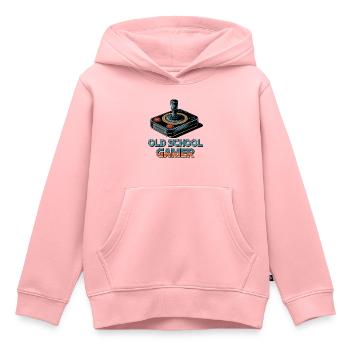 Old School Gamer – Joystick rétro - Sweat Premium à capuche enfant bio - rose - Devant - AI Model Kid Female (0cm)