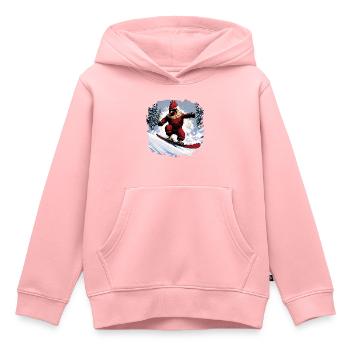 Planche à neige au poulet - Sweat Premium à capuche enfant bio - rose - Devant - AI Model Kid Female (0cm)