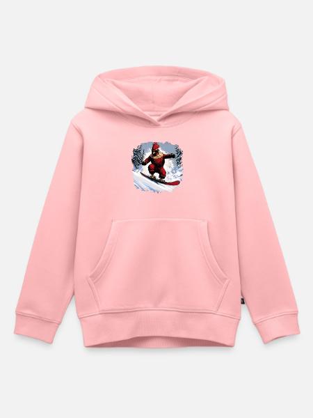 Huhn Snowboard - Kinder Premium Organic Hoodie - Rosa
