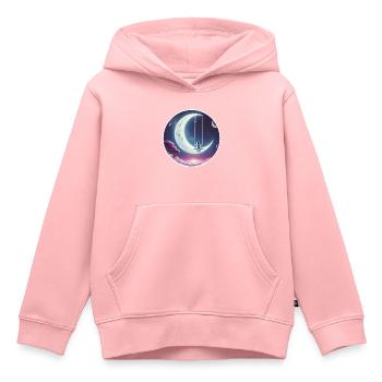 MONDSCHAUKEL - MOND - SCHAUKEL - ASTRONAUT - Kinder Premium Organic Hoodie - Rosa - Vorne - AI Model Kid Female (0cm)