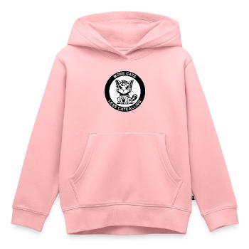 MORE CATS LESS CATCALLING - Kinder Premium Organic Hoodie - Rosa - Vorne - AI Model Kid Female (0cm)