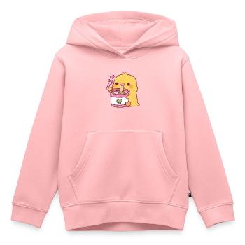 Süßes Küken liebt Instant-Ramen-Nudeln - Kinder Premium Organic Hoodie - Rosa - Vorne - AI Model Kid Female (0cm)
