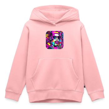 Style néon UV Glow Party tendance - Sweat Premium à capuche enfant bio - rose - Devant - AI Model Kid Female (0cm)