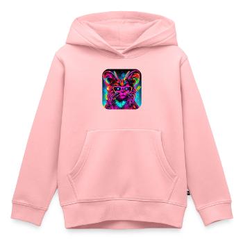 Néon Cyberglow UV Style abstrait - Sweat Premium à capuche enfant bio - rose - Devant - AI Model Kid Female (0cm)