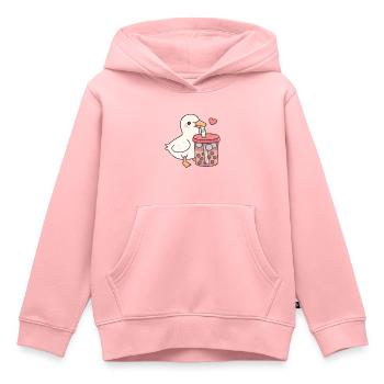 Cute Ducky Loves Drinking Iced Boba Tea - Kids Premium Organic Hoodie - rose - Front - AI Model Kid Female (0cm)