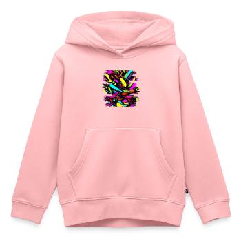 Neon Style 80s Retro Party Color Glow - Kinder Premium Organic Hoodie - Rosa - Vorne - AI Model Kid Female (0cm)