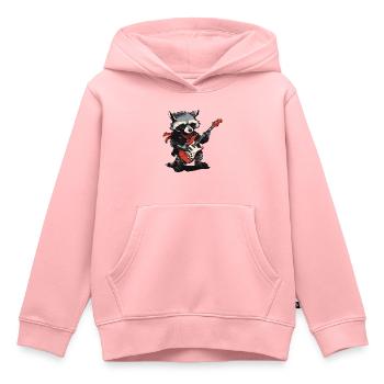 Waschbär Rockmusik - Kinder Premium Organic Hoodie - Rosa - Vorne - AI Model Kid Female (0cm)