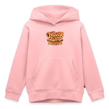 Ne jamais cesser de rêver - Sweat Premium à capuche enfant bio - rose - Devant - AI Model Kid Female (0cm)