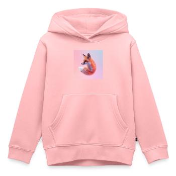 Pastel geometric neon fox - Kids Premium Organic Hoodie - rose - Front - AI Model Kid Female (0cm)