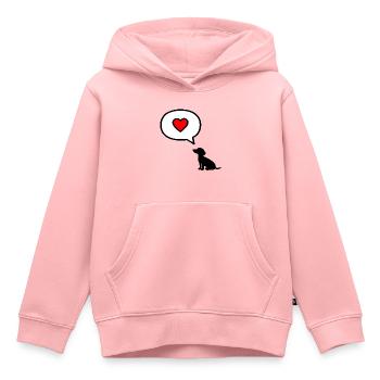 Chiens de la Déclaration d’Amour - Sweat Premium à capuche enfant bio - rose - Devant - AI Model Kid Female (0cm)