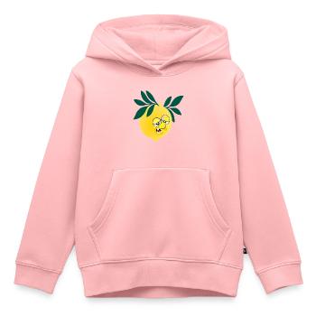 Citron Fatigué - Sweat Premium à capuche enfant bio - rose - Devant - AI Model Kid Female (0cm)