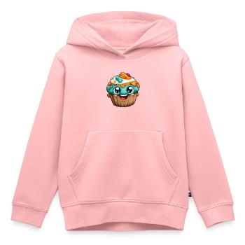 Kawaii Cupcake Cartoon Gesichter - Kinder Premium Organic Hoodie - Rosa - Vorne - AI Model Kid Female (0cm)