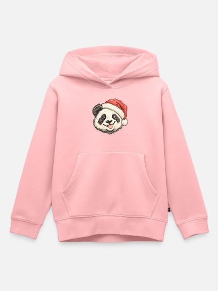 Süßer zwinkernder Panda Roter Winterhut - Kinder Premium Organic Hoodie - Rosa