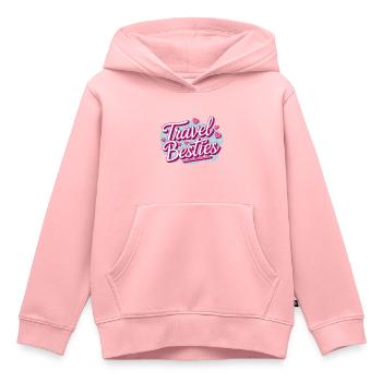 Travel Buddies – Style girly avec des cœurs - Sweat Premium à capuche enfant bio - rose - Devant - AI Model Kid Female (0cm)