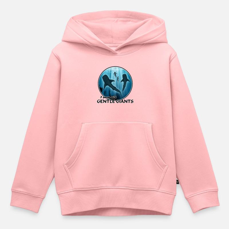 Requins baleines - Sweat Premium à capuche enfant bio - rose
