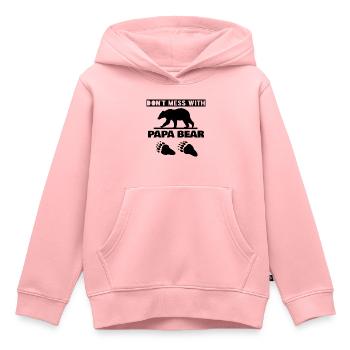 NE PAS MESSER AVEC PAPA BEAR - Sweat Premium à capuche enfant bio - rose - Devant - AI Model Kid Female (0cm)