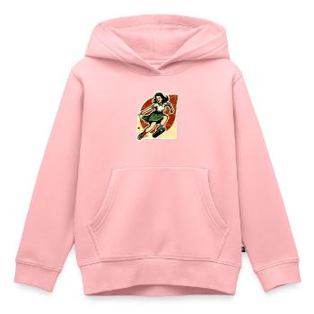 Skater-Mädchen - Kinder Premium Organic Hoodie - Rosa - Vorne - AI Model Kid Female (0cm)