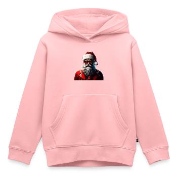 Hipster Claus - Sweat Premium à capuche enfant bio - rose - Devant - AI Model Kid Female (0cm)