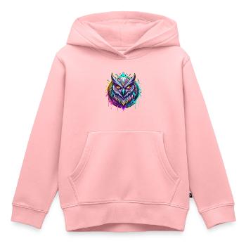 Hibou - Sweat Premium à capuche enfant bio - rose - Devant - AI Model Kid Female (0cm)
