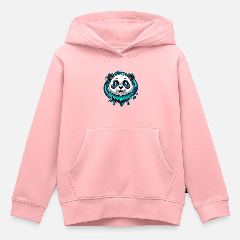 panda - Sweat Premium à capuche enfant bio - rose