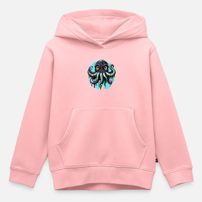 Pieuvre - Sweat Premium à capuche enfant bio - rose