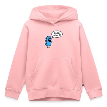 Ich bin schon sechs - Kinder Premium Organic Hoodie - Rosa - Vorne - AI Model Kid Female (0cm)