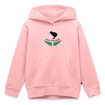 New Zealand - Kinder Premium Organic Hoodie - Rosa - Vorne - AI Model Kid Female (0cm)