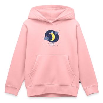 Bonne Nuit / Lune - Sweat Premium à capuche enfant bio - rose - Devant - AI Model Kid Female (0cm)