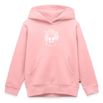 Portrait de jaguar « Le chat de la jungle » en blanc - Sweat Premium à capuche enfant bio - rose - Devant - AI Model Kid Female (0cm)