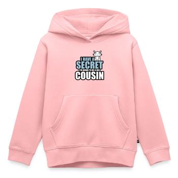 i have a secret i'm going to be a big cousin - Sweat Premium à capuche enfant bio - rose - Devant - AI Model Kid Female (0cm)