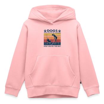 Golf Frauen Golfschläger Hunde Geschenk - Kinder Premium Organic Hoodie - Rosa - Vorne - AI Model Kid Female (0cm)