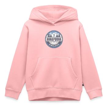 Annapurna Himalaya Népal Vintage Hiking Design - Sweat Premium à capuche enfant bio - rose - Devant - AI Model Kid Female (0cm)