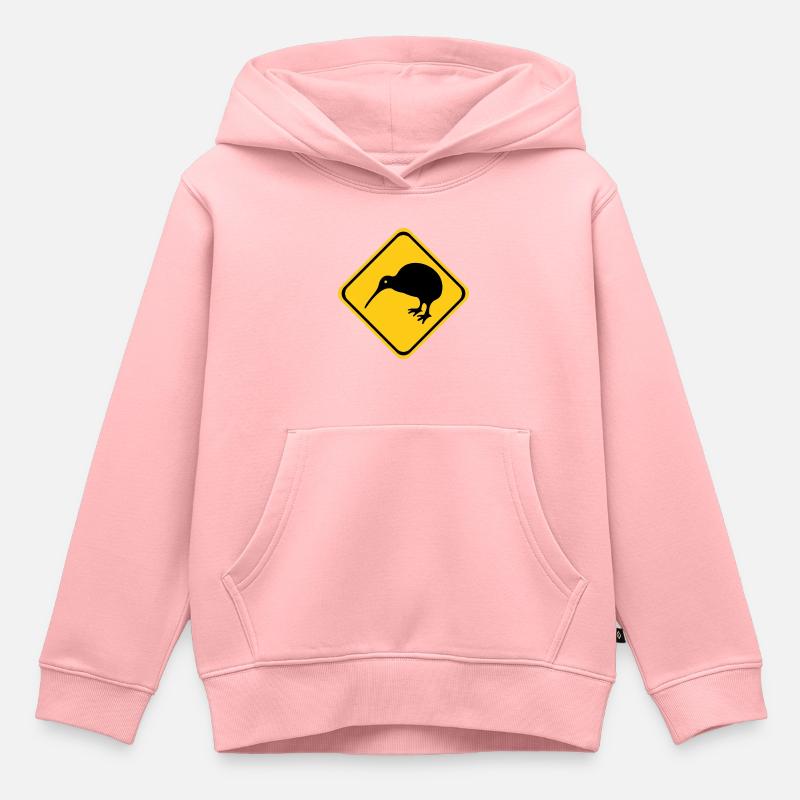 Kiwi Bouclier de Nouvelle-Zélande - Sweat Premium à capuche enfant bio - rose