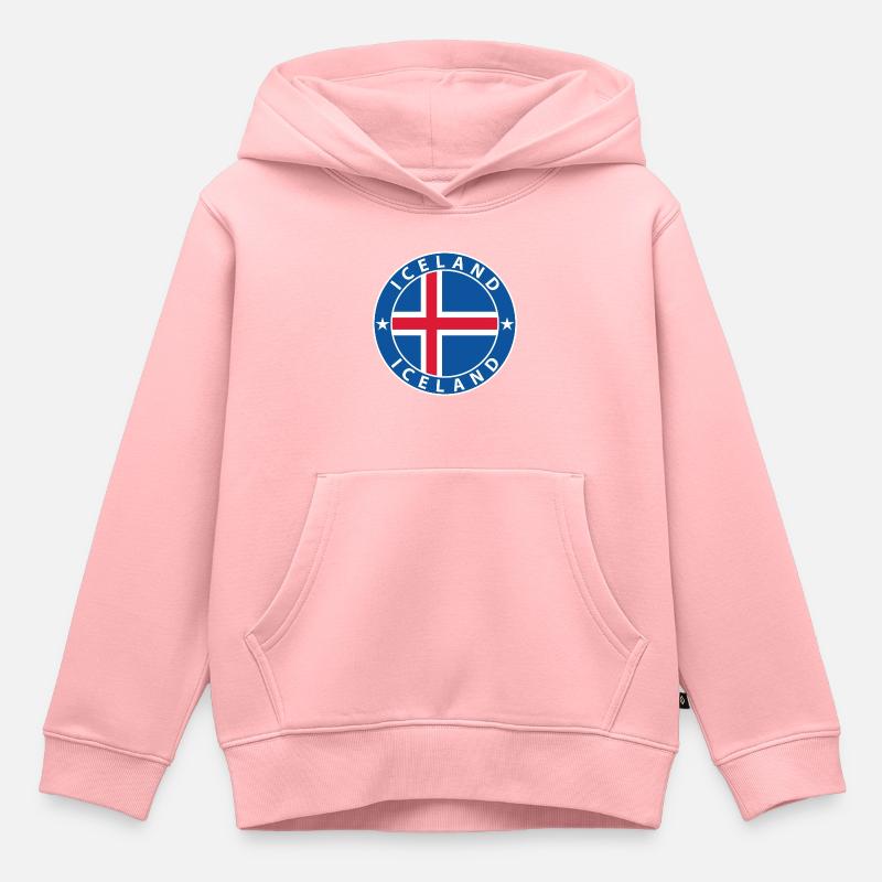 Islande - Sweat Premium à capuche enfant bio - rose
