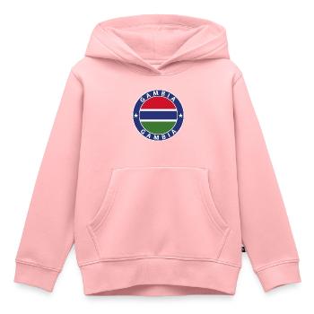 Gambie - Sweat Premium à capuche enfant bio - rose - Devant - AI Model Kid Female (0cm)