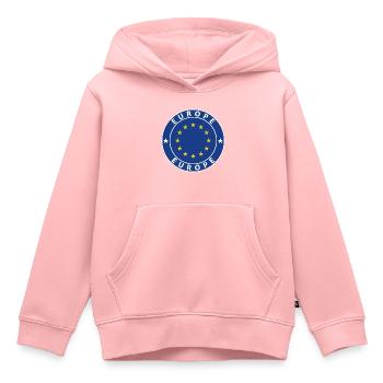 Europe - Sweat Premium à capuche enfant bio - rose - Devant - AI Model Kid Female (0cm)