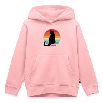 Katze Sunset - Kinder Premium Organic Hoodie - Rosa - Vorne - AI Model Kid Female (0cm)