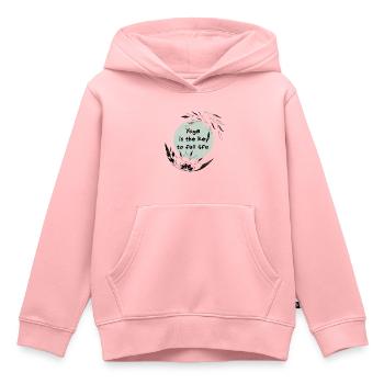 Yoga - Kinder Premium Organic Hoodie - Rosa - Vorne - AI Model Kid Female (0cm)