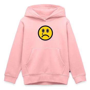 Weinendes Emoticon - Bildsymbol - Strichgesicht - Kinder Premium Organic Hoodie - Rosa - Vorne - AI Model Kid Female (0cm)