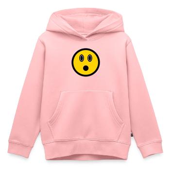 Verdutztes Emoticon - Bildsymbol - Strichgesicht - Kinder Premium Organic Hoodie - Rosa - Vorne - AI Model Kid Female (0cm)