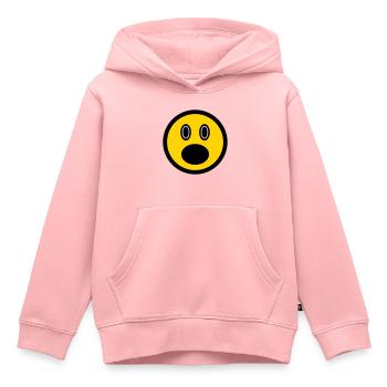 Verblüfftes Emoticon - Bildsymbol - Strichgesicht - Kinder Premium Organic Hoodie - Rosa - Vorne - AI Model Kid Female (0cm)