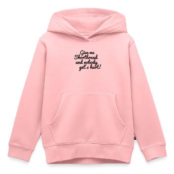 sablés Ecosse - Sweat Premium à capuche enfant bio - rose - Devant - AI Model Kid Female (0cm)