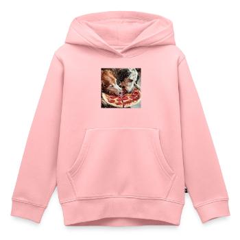 two dogs eating salami pizza - Kids Premium Organic Hoodie - rose - Front - AI Model Kid Female (0cm)