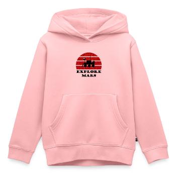 La mission spatiale vers Mars - Sweat Premium à capuche enfant bio - rose - Devant - AI Model Kid Female (0cm)