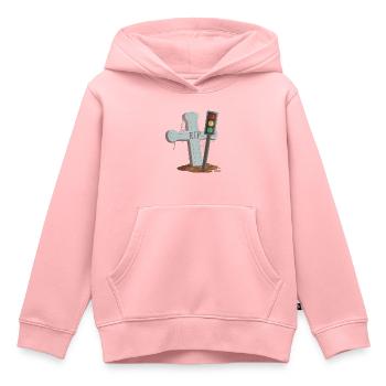 Feu tricolore reposer en toute tranquillité RIP - Sweat Premium à capuche enfant bio - rose - Devant - AI Model Kid Female (0cm)
