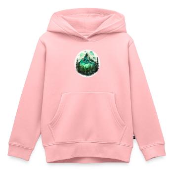 Aventure en forêt #travel - Sweat Premium à capuche enfant bio - rose - Devant - AI Model Kid Female (0cm)