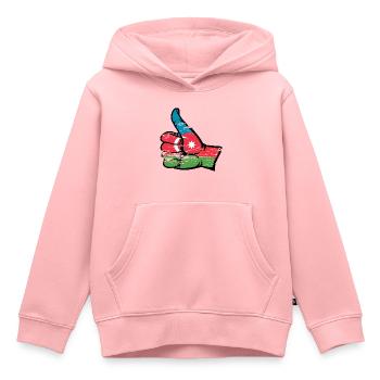 Drapeau de l’Azerbaïdjan Tout Effacer l’icône utilisée - Sweat Premium à capuche enfant bio - rose - Devant - AI Model Kid Female (0cm)